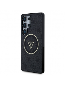 Guess IML 4G Glitter och Triangle Logo MagSafe Fodral för Samsung Galaxy S25 Ultra Black