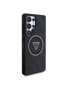 Guess IML 4G Glitter och Triangle Logo MagSafe Fodral för Samsung Galaxy S25 Ultra Black