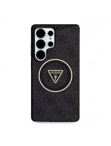 Guess IML 4G Glitter och Triangle Logo MagSafe Fodral för Samsung Galaxy S25 Ultra Black