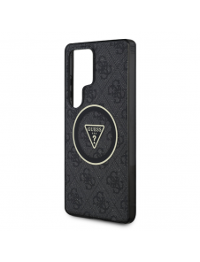 Guess IML 4G Glitter och Triangle Logo MagSafe Fodral för Samsung Galaxy S25 Ultra Black