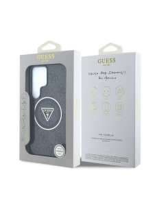 Guess IML 4G Glitter och Triangle Logo MagSafe Fodral för Samsung Galaxy S25 Ultra Black