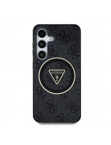Guess IML 4G Glitter och Triangle Logo MagSafe Fodral för Samsung Galaxy S25 Svart