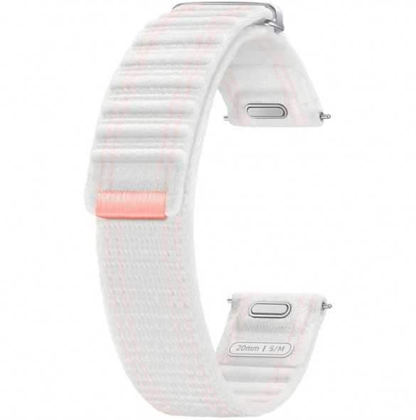 Samsung Fabric Band (Slim, S/M) ET-SVL30SWEG för Galaxy Watch7 | Klockarmband, tygrem, kardborreknäppning, hög, vit
