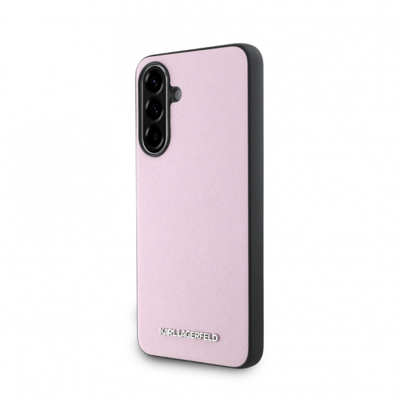 Karl Lagerfeld PU Saffiano metalllogofodral för Samsung Galaxy A56 Rosa