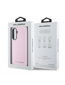 Karl Lagerfeld PU Saffiano metalllogofodral för Samsung Galaxy A56 Rosa
