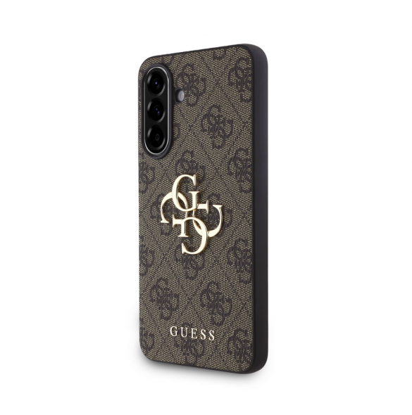 Guess PU 4G metalllogofodral för Samsung Galaxy A36 Brun