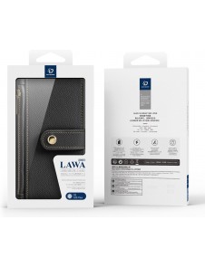 Dux Ducis Lawa Läderfodral för Samsung Galaxy S25+ med avtagbar magnetisk plånbok - Svart