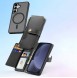 Dux Ducis Lawa Läderfodral för Samsung Galaxy S25+ med avtagbar magnetisk plånbok - Svart