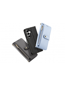 Dux Ducis Lawa Läderfodral för Samsung Galaxy S25+ med avtagbar magnetisk plånbok - Blå