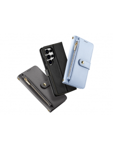 Dux Ducis Lawa Läderfodral till Samsung Galaxy S25 Ultra med avtagbar magnetisk plånbok - Blå