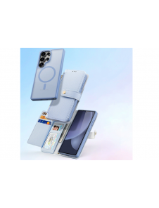 Dux Ducis Lawa Läderfodral till Samsung Galaxy S25 Ultra med avtagbar magnetisk plånbok - Blå