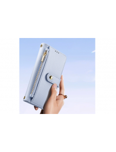 Dux Ducis Lawa Läderfodral till Samsung Galaxy S25 Ultra med avtagbar magnetisk plånbok - Blå