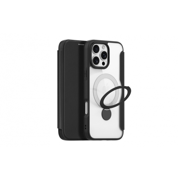 Dux Ducis Skin X Pro iPhone 16 Pro Fodral med MagSafe, Flip och Stativ - Svart