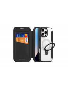 Dux Ducis Skin X Pro iPhone 16 Pro Fodral med MagSafe, Flip och Stativ - Svart