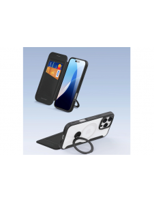 Dux Ducis Skin X Pro iPhone 16 Pro Fodral med MagSafe, Flip och Stativ - Svart