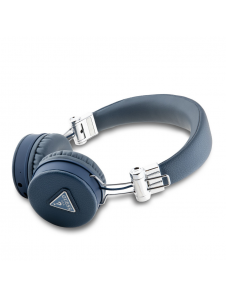Guess PU Grained Triangle Logo ENC Wireless Headphone Blue