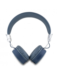 Guess PU Grained Triangle Logo ENC Wireless Headphone Blue