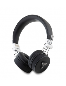 Guess PU Grained Triangle Logo ENC Wireless Headphone Black
