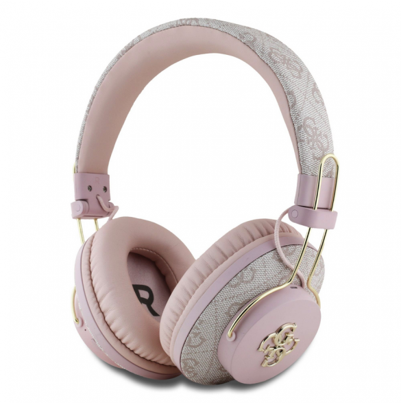 Guess PU 4G metalllogotyp ENC trådlös hörlur Rosa