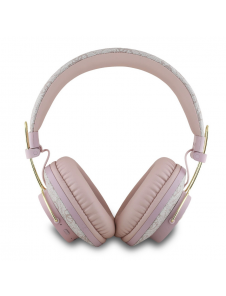 Guess PU 4G metalllogotyp ENC trådlös hörlur Rosa