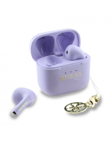 Guess Classic Logo Charm TWS Trådlösa hörlurar Lila