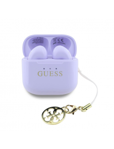 Guess Classic Logo Charm TWS Trådlösa hörlurar Lila