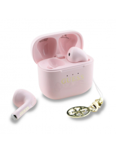 Guess Classic Logo Charm TWS Trådlösa hörlurar Rosa