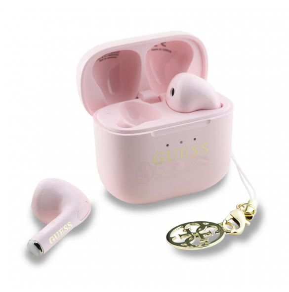 Guess Classic Logo Charm TWS Trådlösa hörlurar Rosa