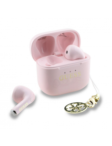 Guess Classic Logo Charm TWS Trådlösa hörlurar Rosa