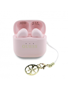Guess Classic Logo Charm TWS Trådlösa hörlurar Rosa