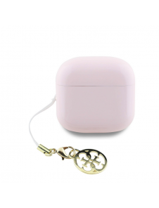 Guess Classic Logo Charm TWS Trådlösa hörlurar Rosa