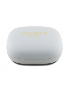 Guess Satin Classic Logo OWS trådlösa hörlurar Vit