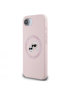 Karl Lagerfeld flytande silikon K&CH Heads MagSafe-fodral till iPhone 16e Rosa