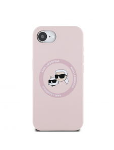 Karl Lagerfeld flytande silikon K&CH Heads MagSafe-fodral till iPhone 16e Rosa