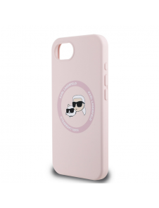 Karl Lagerfeld flytande silikon K&CH Heads MagSafe-fodral till iPhone 16e Rosa