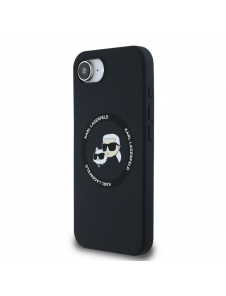 Karl Lagerfeld flytande silikon K&CH Heads MagSafe-fodral till iPhone 16e Svart