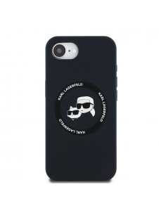 Karl Lagerfeld flytande silikon K&CH Heads MagSafe-fodral till iPhone 16e Svart