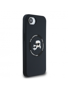 Karl Lagerfeld flytande silikon K&CH Heads MagSafe-fodral till iPhone 16e Svart