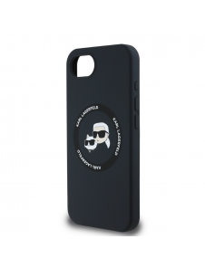 Karl Lagerfeld flytande silikon K&CH Heads MagSafe-fodral till iPhone 16e Svart