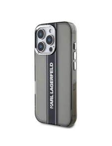 Karl Lagerfeld IML Stripe Logo Fodral till iPhone 16 Pro Max Svart
