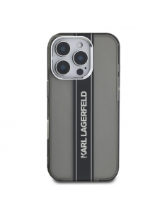 Karl Lagerfeld IML Stripe Logo Fodral till iPhone 16 Pro Max Svart