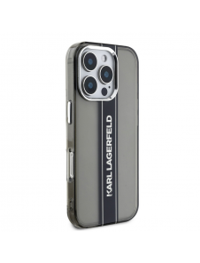 Karl Lagerfeld IML Stripe Logo Fodral till iPhone 16 Pro Max Svart