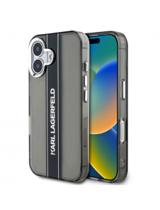 Karl Lagerfeld IML Stripe Logo Fodral till iPhone 16 Svart
