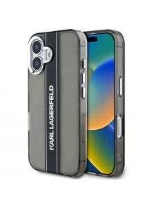 Karl Lagerfeld IML Stripe Logo Fodral till iPhone 16 Svart