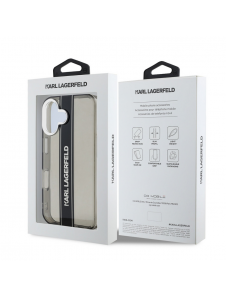 Karl Lagerfeld IML Stripe Logo Fodral till iPhone 16 Svart