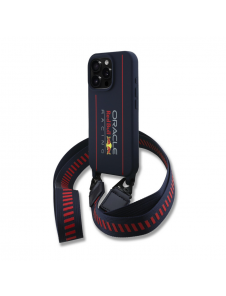 Red Bull Silikon Vertikal Logo MagSafe Fodral + Crossbody-rem för iPhone 16 Pro Navy