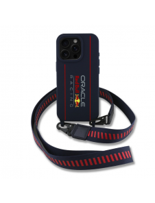 Red Bull Silikon Vertikal Logo MagSafe Fodral + Crossbody-rem för iPhone 16 Pro Navy