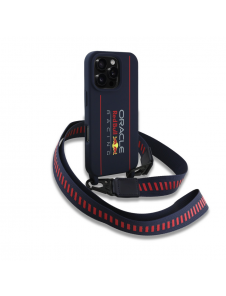 Red Bull Silikon Vertikal Logo MagSafe Fodral + Crossbody-rem för iPhone 16 Pro Navy