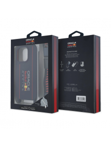Red Bull Silikon Vertikal Logo MagSafe Fodral + Crossbody-rem för iPhone 16 Pro Navy