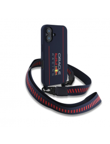Red Bull Silikon Vertikal Logo MagSafe Fodral + Crossbody-rem för iPhone 16 Navy